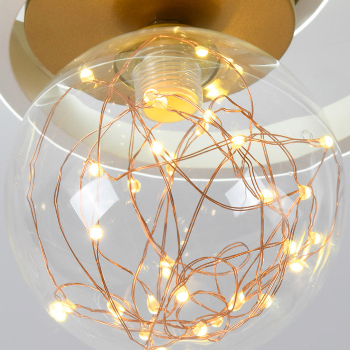 Lampada da Soffitto a LED a Forma di Sfera Moderna in Ferro 3 Luci da Incasso per Corridoio Soggiorno