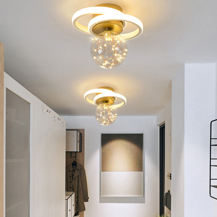 Lampada da Soffitto a LED a Forma di Sfera Moderna in Ferro 3 Luci da Incasso per Corridoio Soggiorno