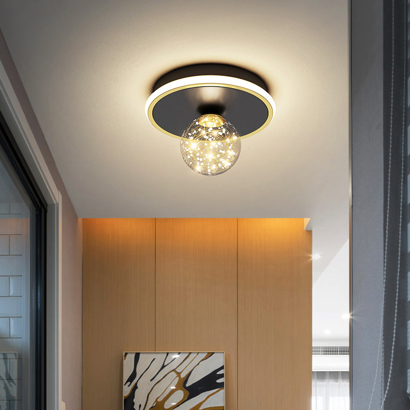 Palla Forma LED Lampada Moderna Iron 1 Light Flush Mount per Aisle Corridor