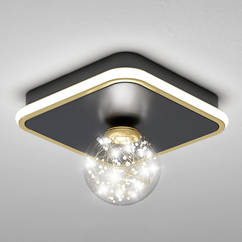 Ball Shape LED Ceiling Lamp Modern Iron 1 Light Flush Mount for Aisle Corridor