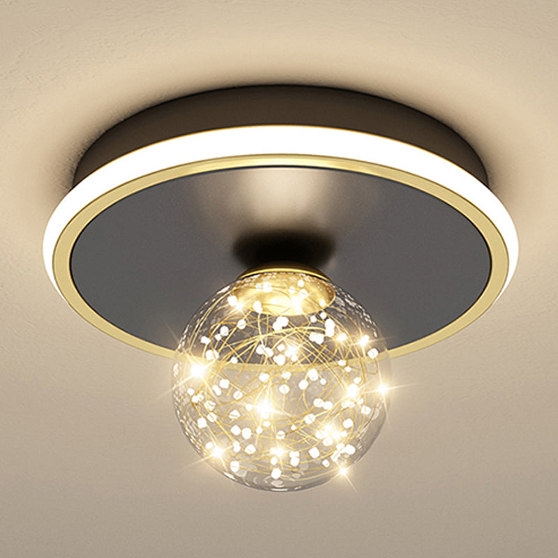 Palla Forma LED Lampada Moderna Iron 1 Light Flush Mount per Aisle Corridor