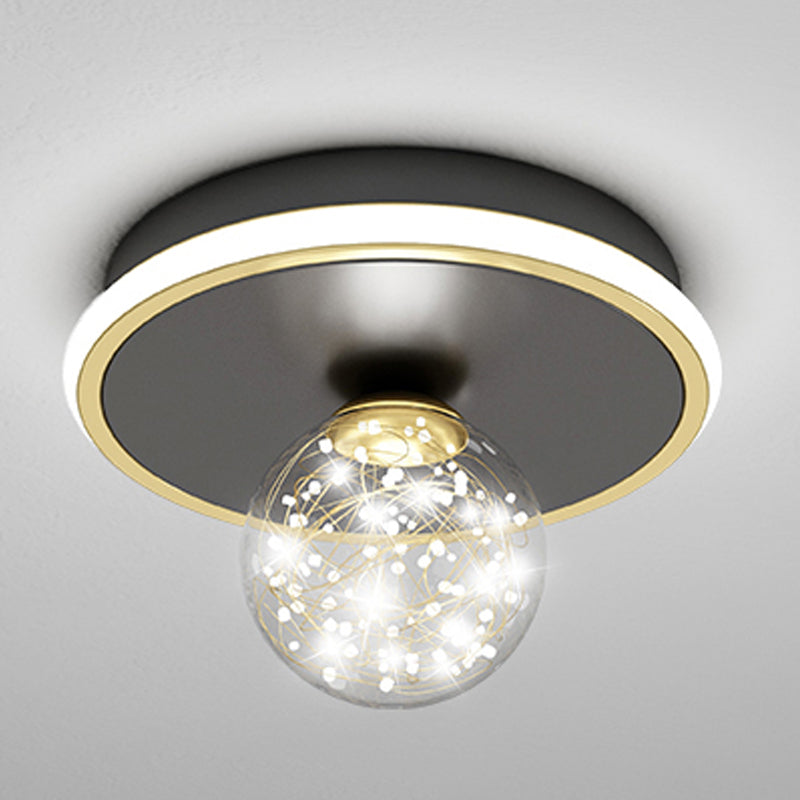 Plafonnier LED en forme de boule en fer moderne, 1 lumière, montage encastré pour couloir d'allée