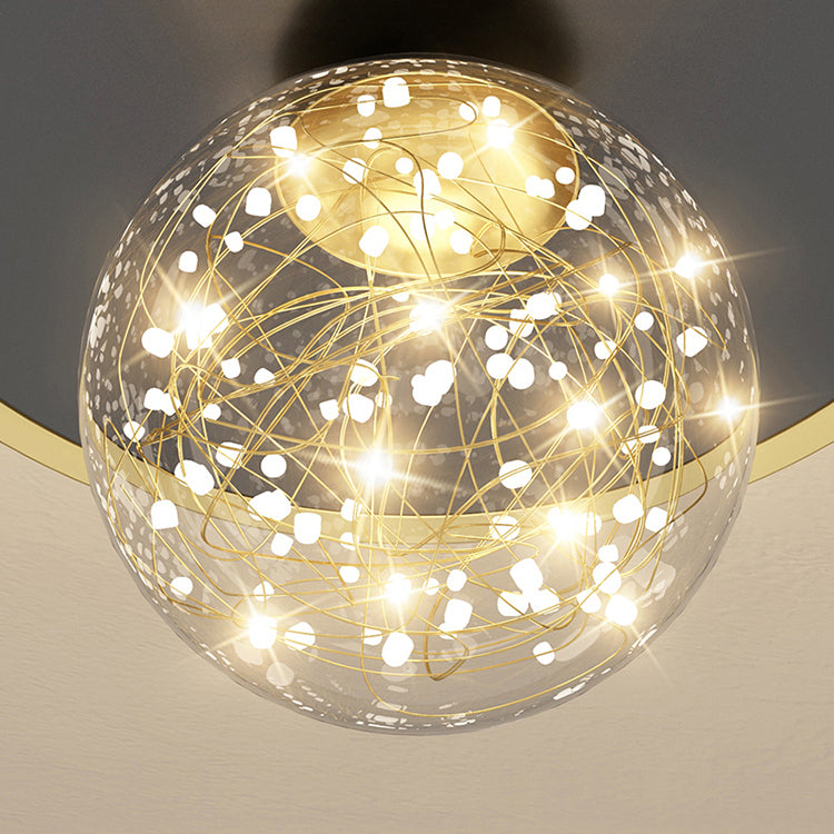 Plafonnier LED en forme de boule en fer moderne, 1 lumière, montage encastré pour couloir d'allée