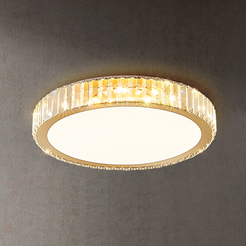 Crystal LED Flush Ceiling Light Minimalist Gold Bedroom Flush Light Fixture