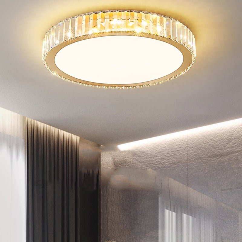 Crystal LED Flush Ceiling Light Minimalist Gold Bedroom Flush Light Fixture