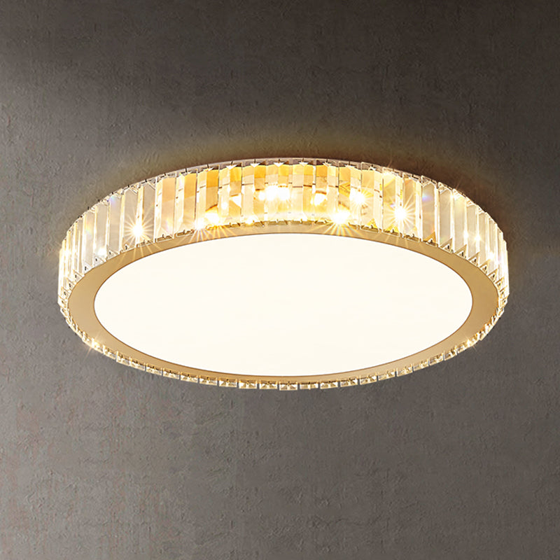 Crystal LED Flush Ceiling Light Minimalist Gold Bedroom Flush Light Fixture