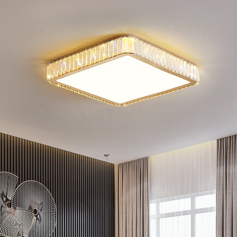 Crystal LED Flush Ceiling Light Minimalist Gold Bedroom Flush Light Fixture