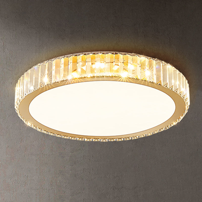 Crystal LED Flush Ceiling Light Minimalist Gold Bedroom Flush Light Fixture