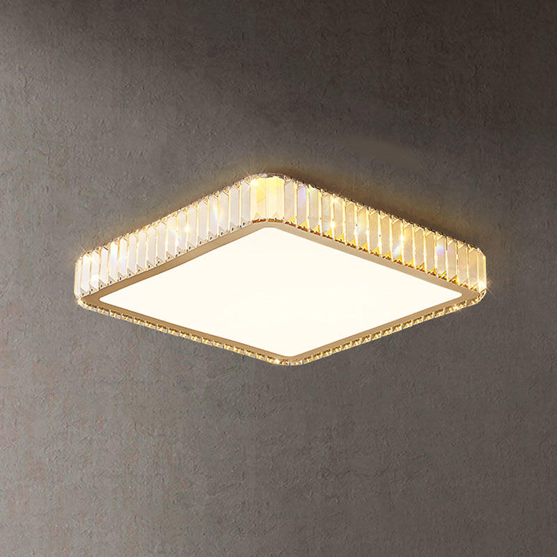 Crystal LED Flush Ceiling Light Minimalist Gold Bedroom Flush Light Fixture