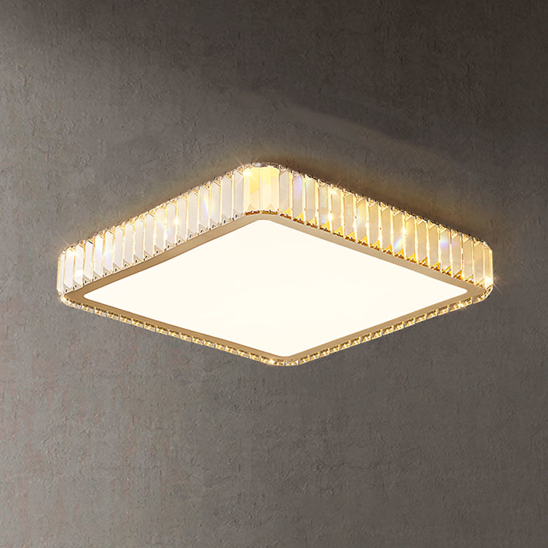 Crystal LED Flush Ceiling Light Minimalist Gold Bedroom Flush Light Fixture