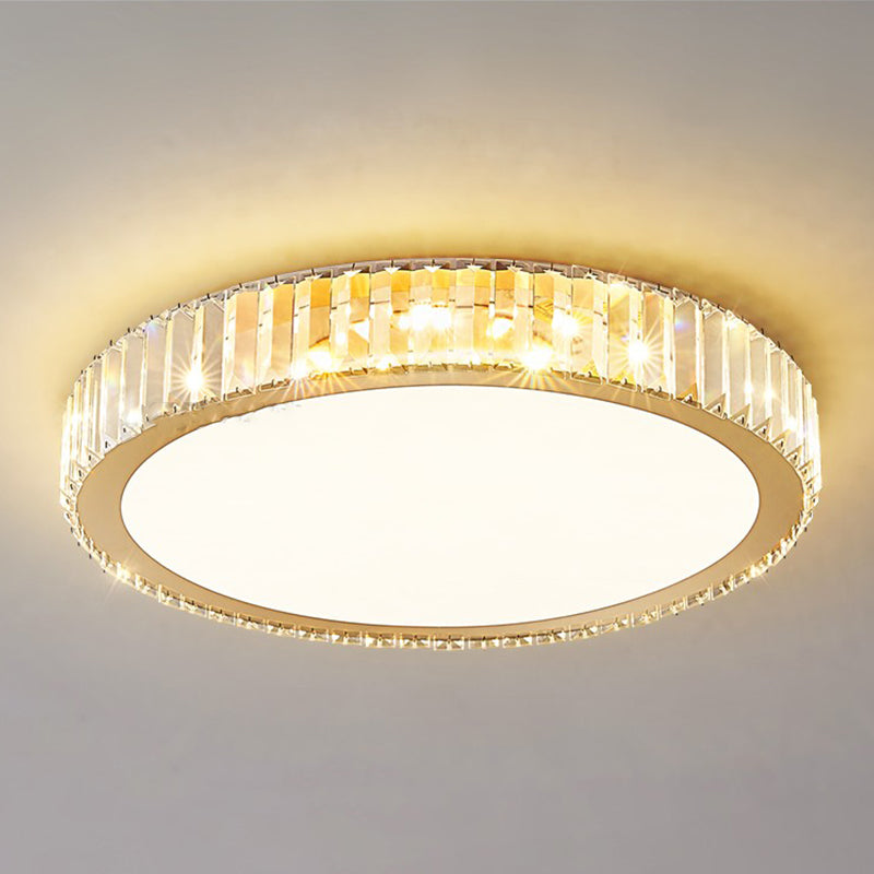 Crystal LED Flush Ceiling Light Minimalist Gold Bedroom Flush Light Fixture