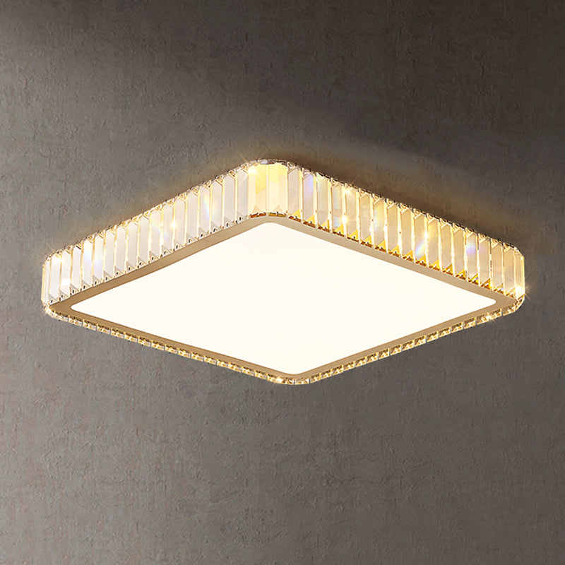 Crystal LED Flush Ceiling Light Minimalist Gold Bedroom Flush Light Fixture