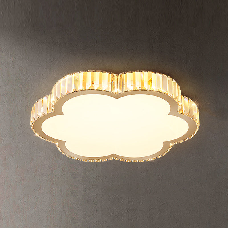 Crystal LED Flush Ceiling Light Minimalist Gold Bedroom Flush Light Fixture