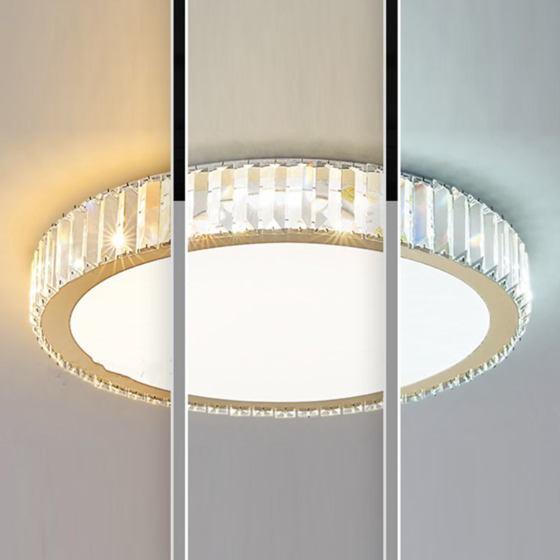 Crystal LED Flush Ceiling Light Minimalist Gold Bedroom Flush Light Fixture