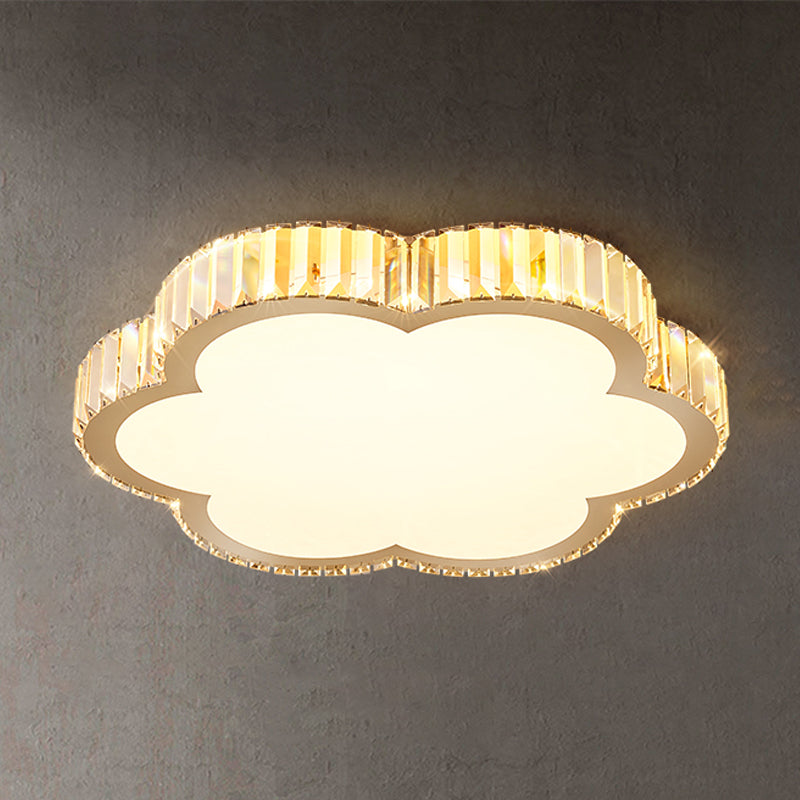 Crystal LED Flush Ceiling Light Minimalist Gold Bedroom Flush Light Fixture