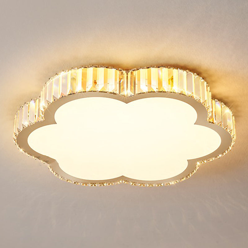 Crystal LED Flush Ceiling Light Minimalist Gold Bedroom Flush Light Fixture