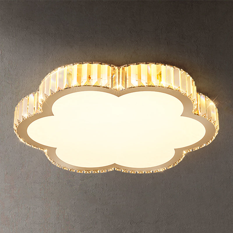 Crystal LED Flush Ceiling Light Minimalist Gold Bedroom Flush Light Fixture