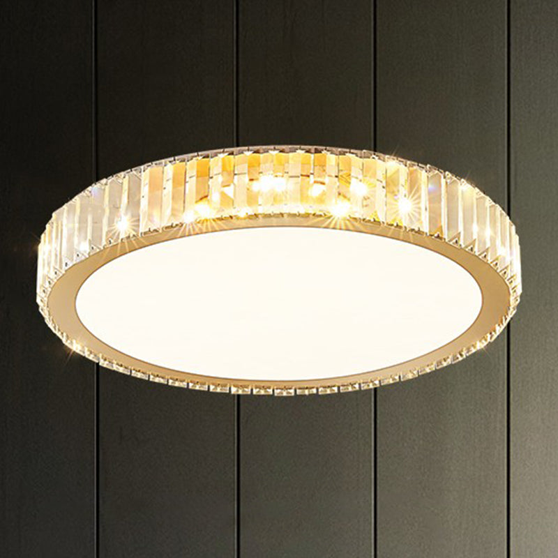 Crystal LED Flush Ceiling Light Minimalist Gold Bedroom Flush Light Fixture