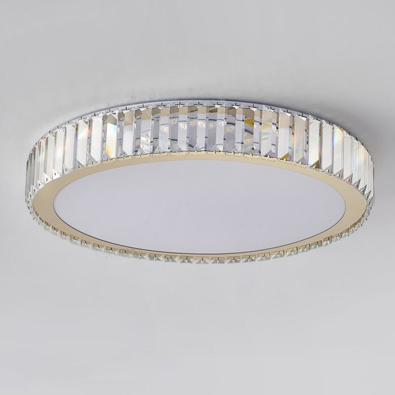 Crystal LED Flush Ceiling Light Minimalist Gold Bedroom Flush Light Fixture