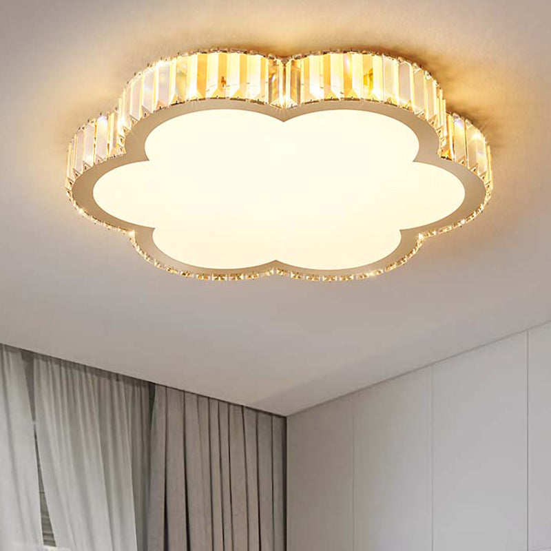 Crystal LED Flush Ceiling Light Minimalist Gold Bedroom Flush Light Fixture