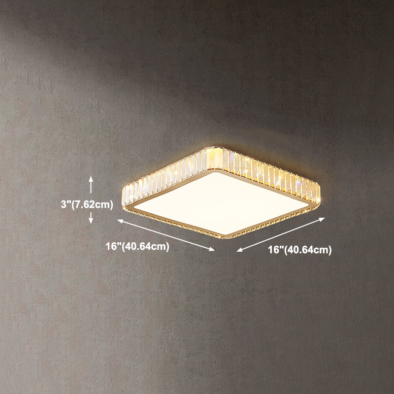 Crystal LED Flush Ceiling Light Minimalist Gold Bedroom Flush Light Fixture