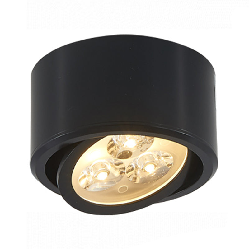 Aluminium Drum Down Light Style simple Black Led Flush Ceiling Light for Hallway