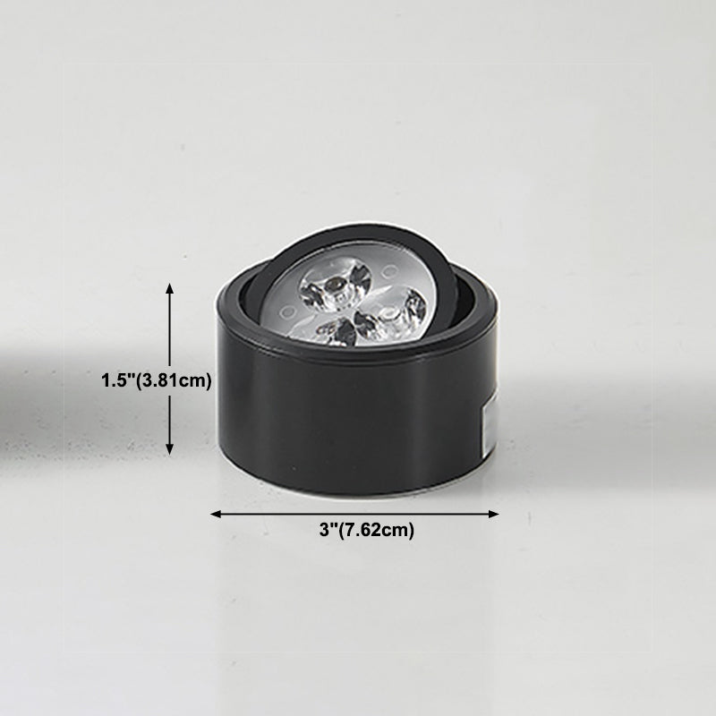 Aluminum Drum Down Light Simple Style Black Led Flush Ceiling Light for Hallway