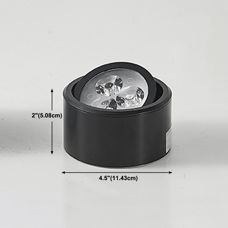 Aluminium Drum Down Light Style simple Black Led Flush Ceiling Light for Hallway