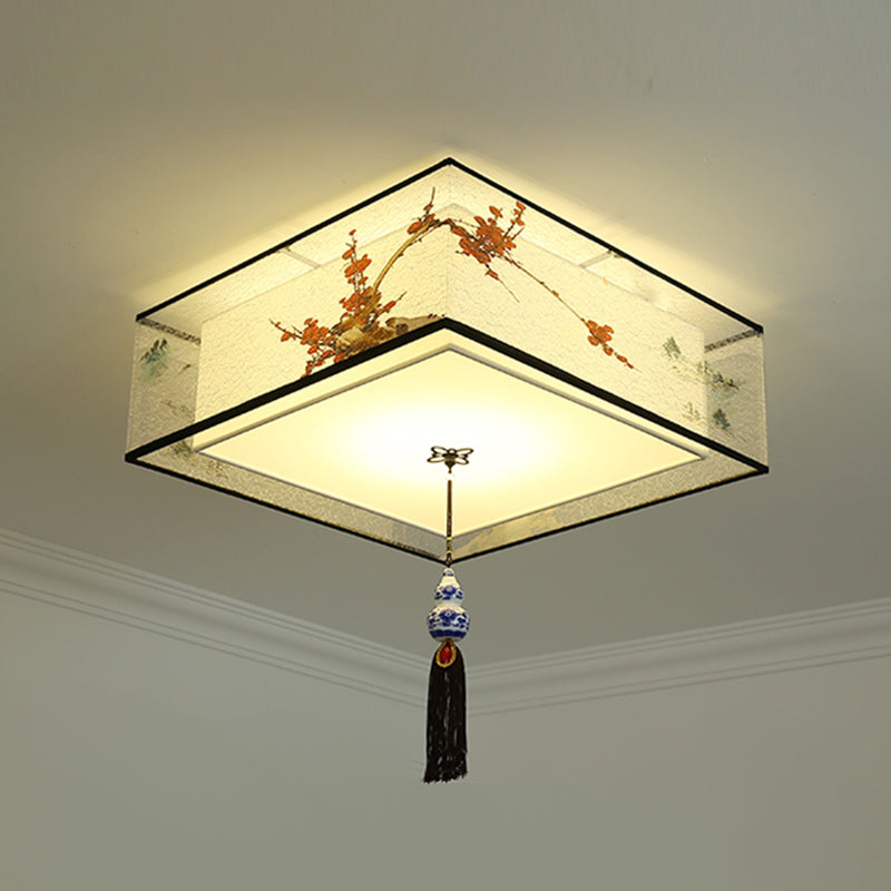 Contemporary Style Geometry Ceiling Fixtures Fabric Ceiling Mounted Lights