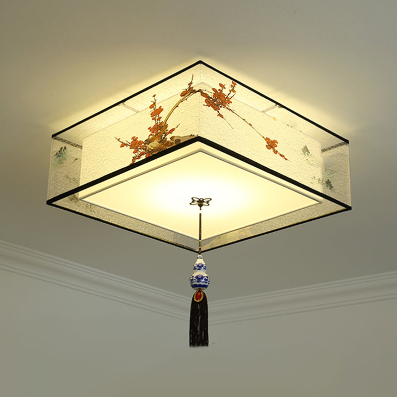 Contemporary Style Geometry Ceiling Fixtures Fabric Ceiling Mounted Lights