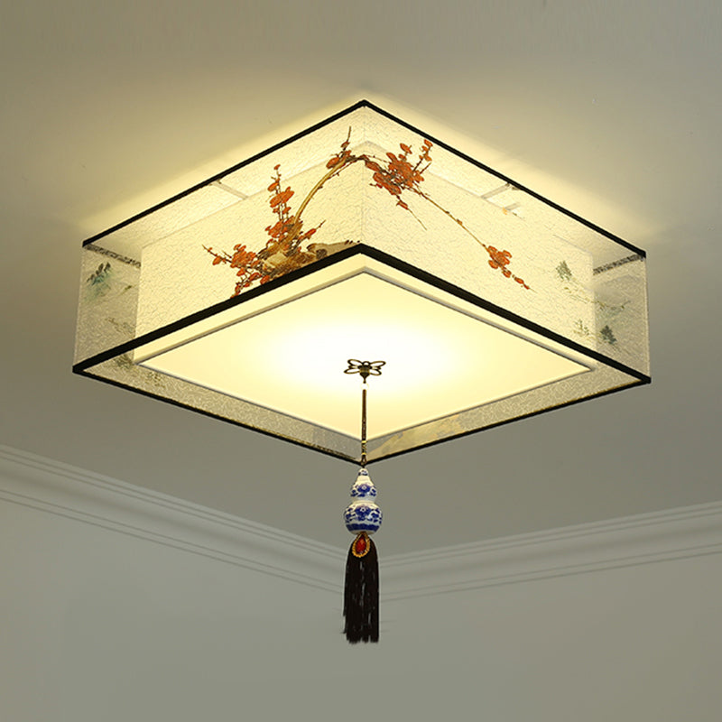 Contemporary Style Geometry Ceiling Fixtures Fabric Ceiling Mounted Lights