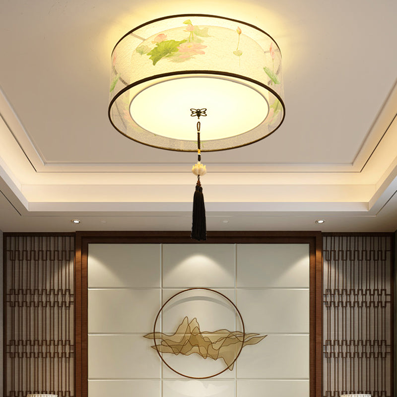 Contemporary Style Geometry Ceiling Fixtures Fabric Ceiling Mounted Lights