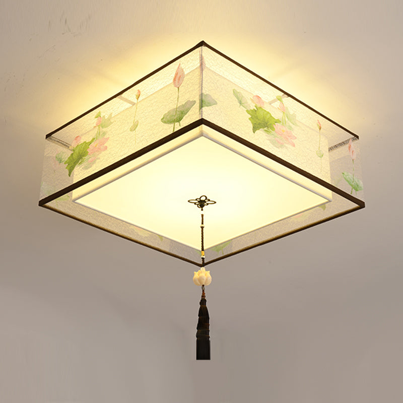 Contemporary Style Geometry Ceiling Fixtures Fabric Ceiling Mounted Lights