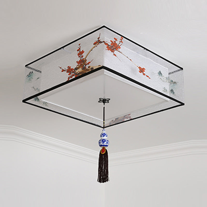 Contemporary Style Geometry Ceiling Fixtures Fabric Ceiling Mounted Lights