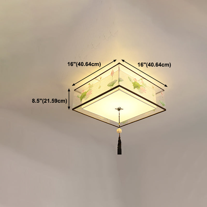 Contemporary Style Geometry Ceiling Fixtures Fabric Ceiling Mounted Lights