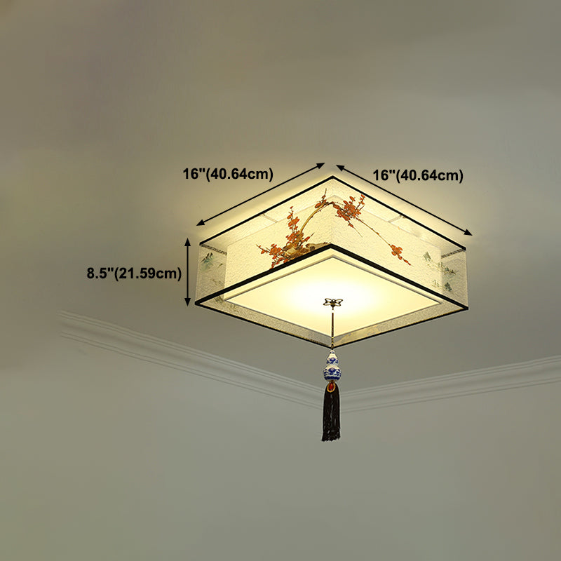 Contemporary Style Geometry Ceiling Fixtures Fabric Ceiling Mounted Lights