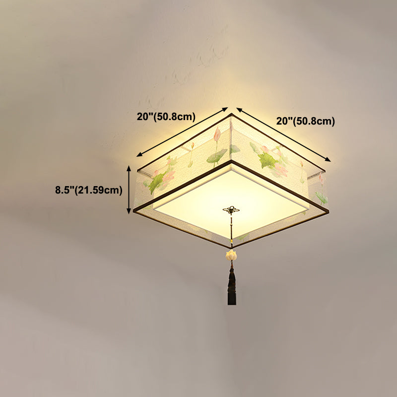 Contemporary Style Geometry Ceiling Fixtures Fabric Ceiling Mounted Lights