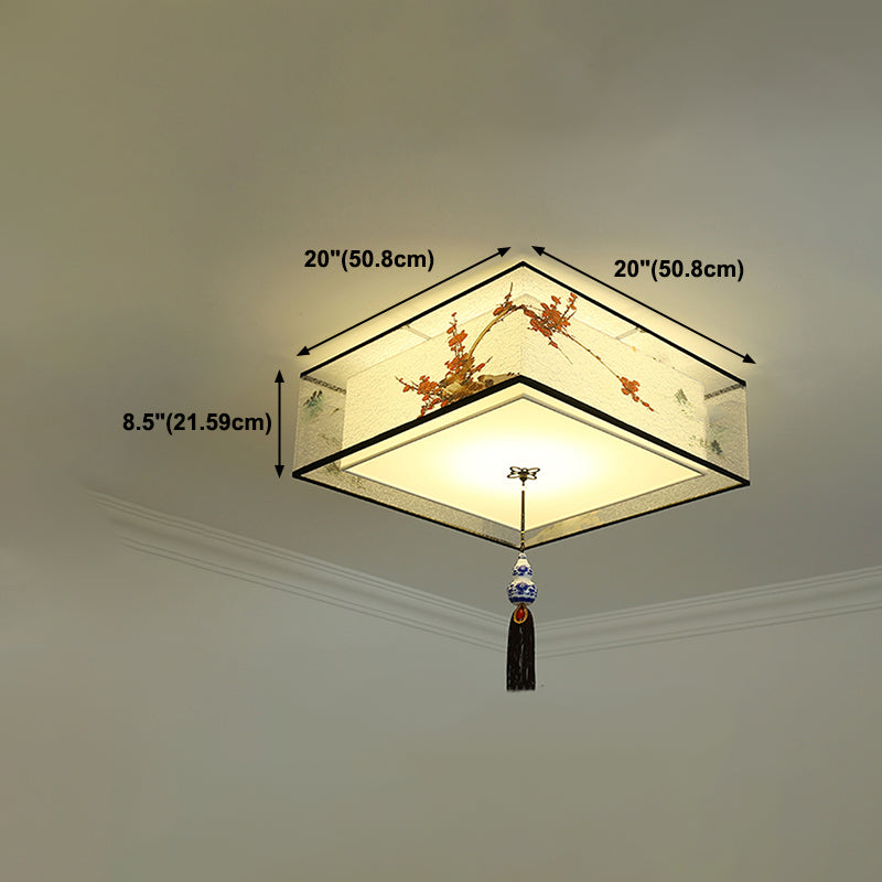 Contemporary Style Geometry Ceiling Fixtures Fabric Ceiling Mounted Lights