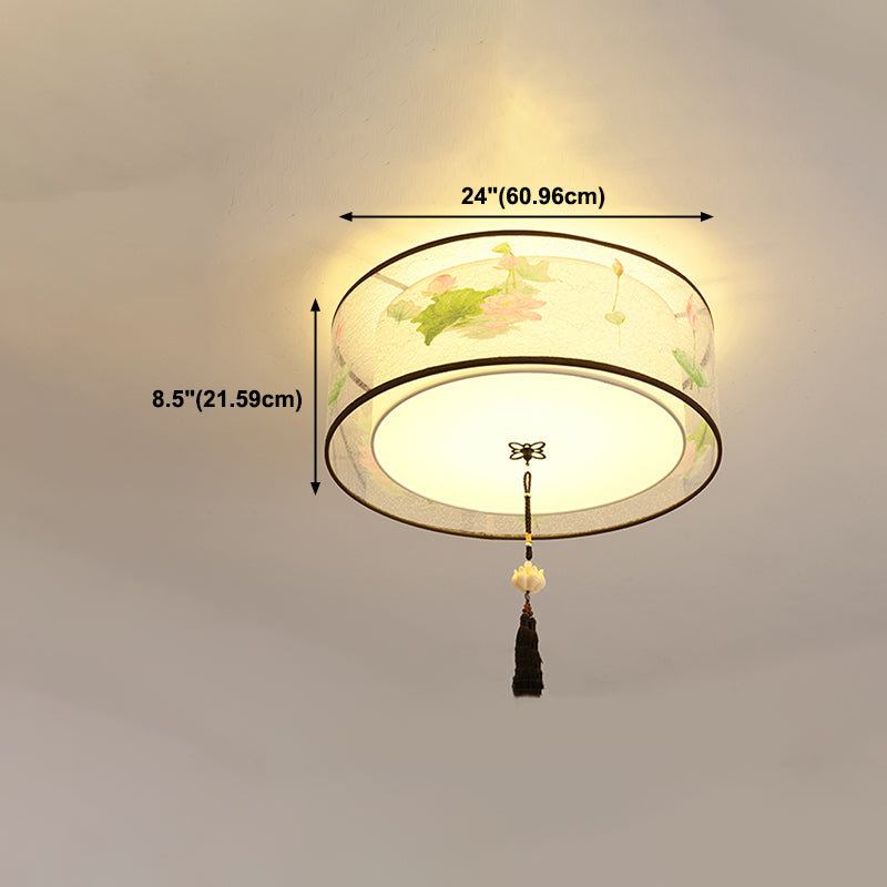 Contemporary Style Geometry Ceiling Fixtures Fabric Ceiling Mounted Lights