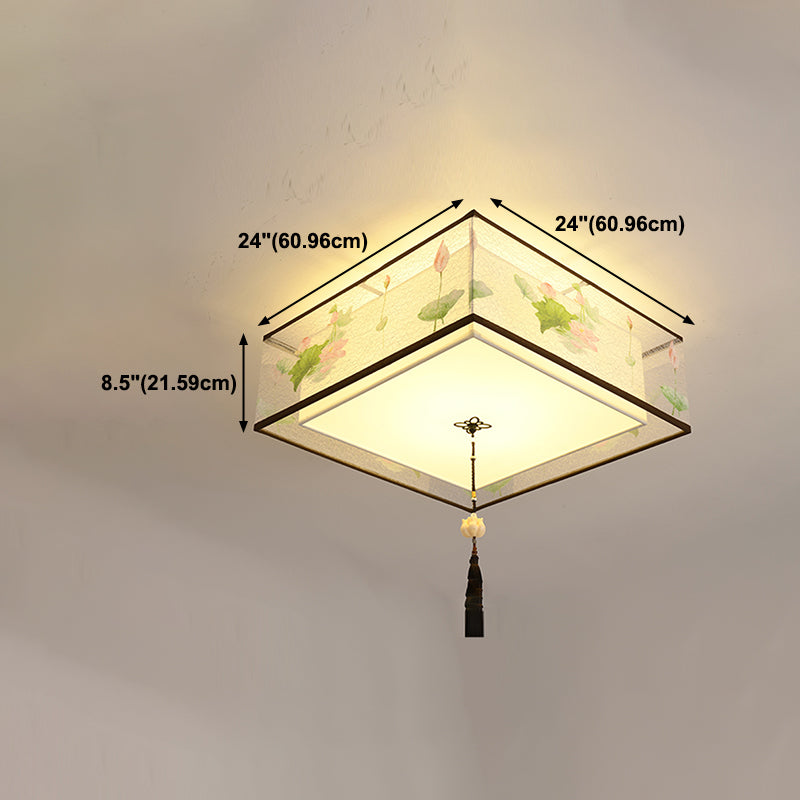 Contemporary Style Geometry Ceiling Fixtures Fabric Ceiling Mounted Lights