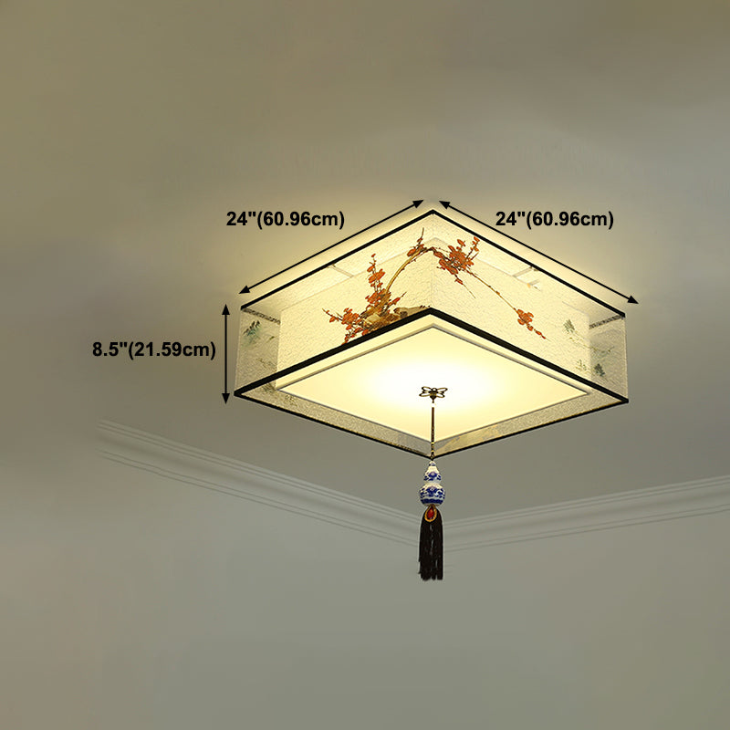 Contemporary Style Geometry Ceiling Fixtures Fabric Ceiling Mounted Lights