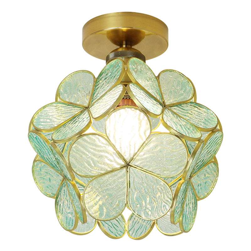 1 Light Ceiling Lamp Colonial Style Glass Ceiling Lighting for Dining Room