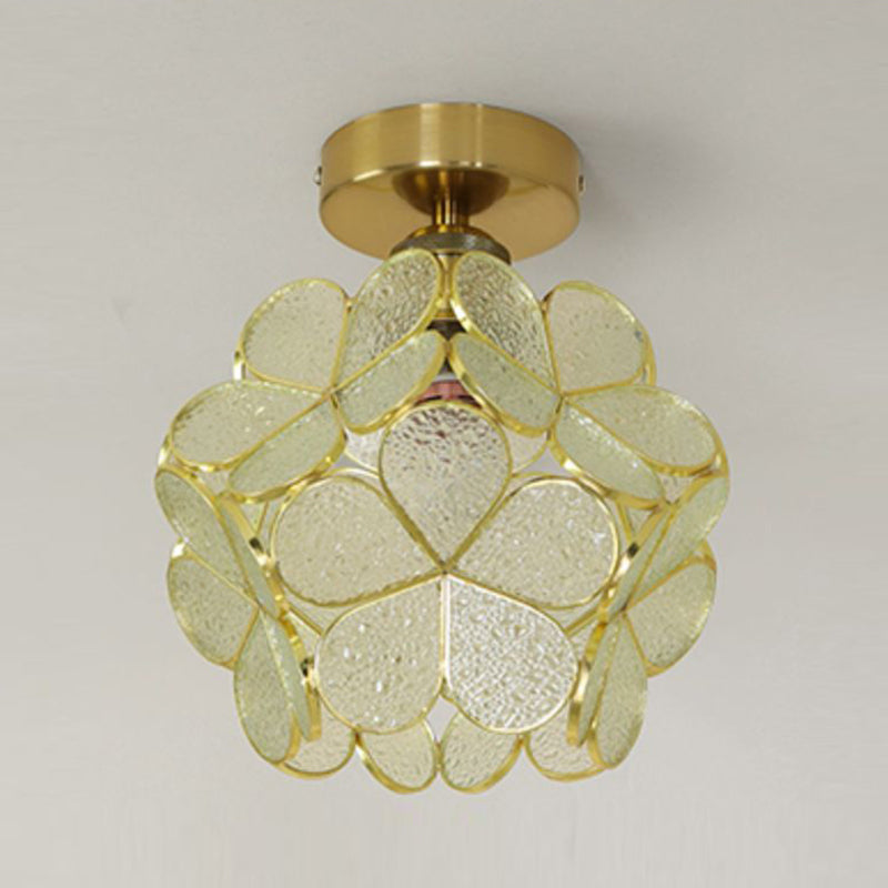 1 Light Ceiling Lamp Colonial Style Glass Ceiling Lighting for Dining Room