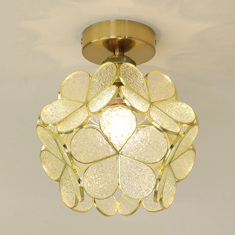 1 Light Ceiling Lamp Colonial Style Glass Ceiling Lighting for Dining Room