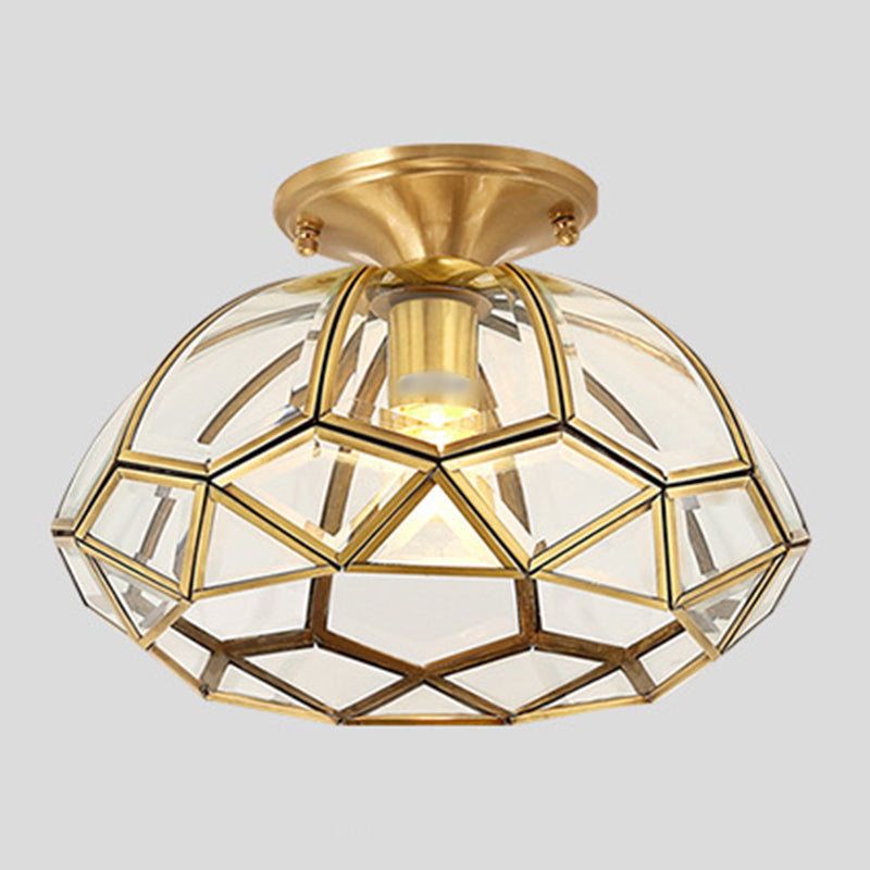 1 Lampe de plafond de lumière Style colonial Éclairage en verre Éclairage pour salle de séjour