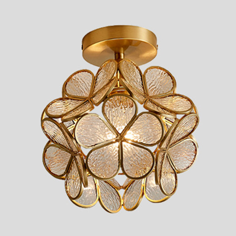 1 Light Ceiling Lamp Colonial Style Glass Ceiling Lighting for Living Room