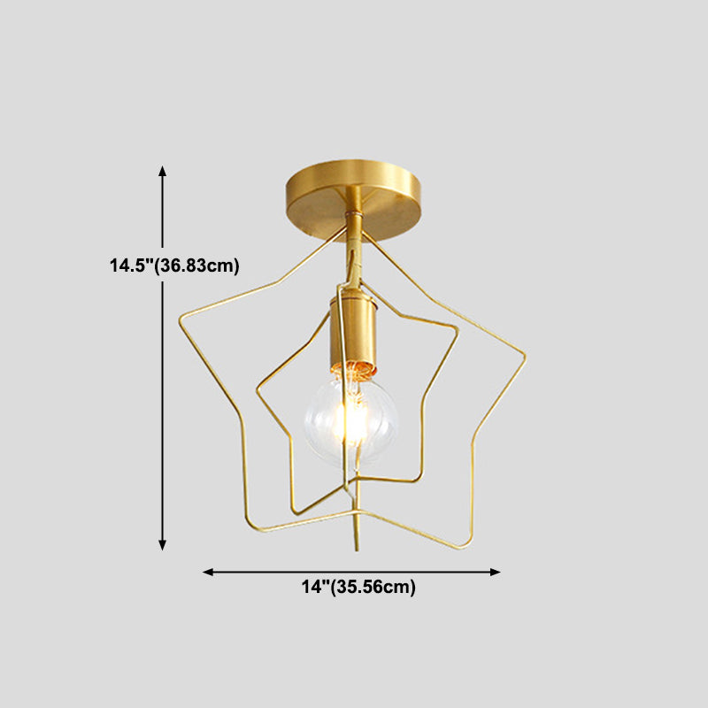 1 Lampe de plafond de lumière Style colonial Éclairage en verre Éclairage pour salle de séjour