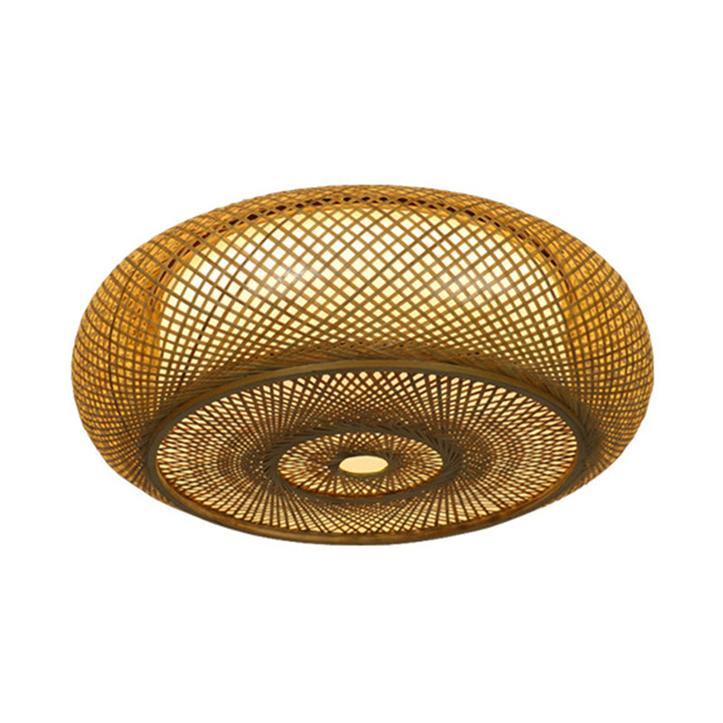 3 Light Geometry Ceiling Lamp Modern Style Bamboo Ceiling Lighting for Living Room