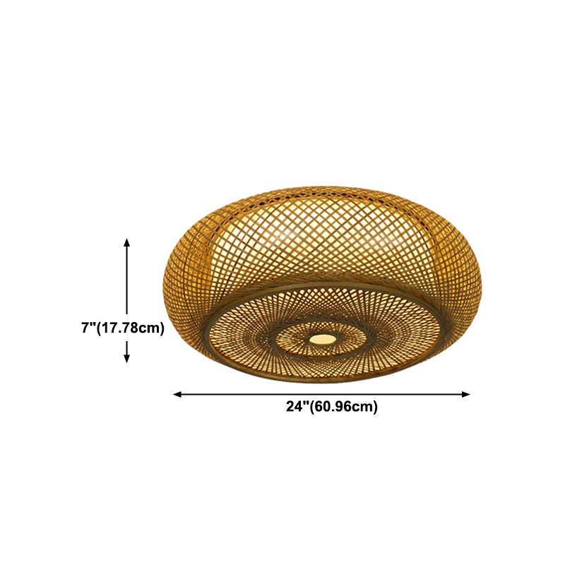 3-lichts geometrie plafondlamp moderne stijl bamboe plafondverlichting voor woonkamer