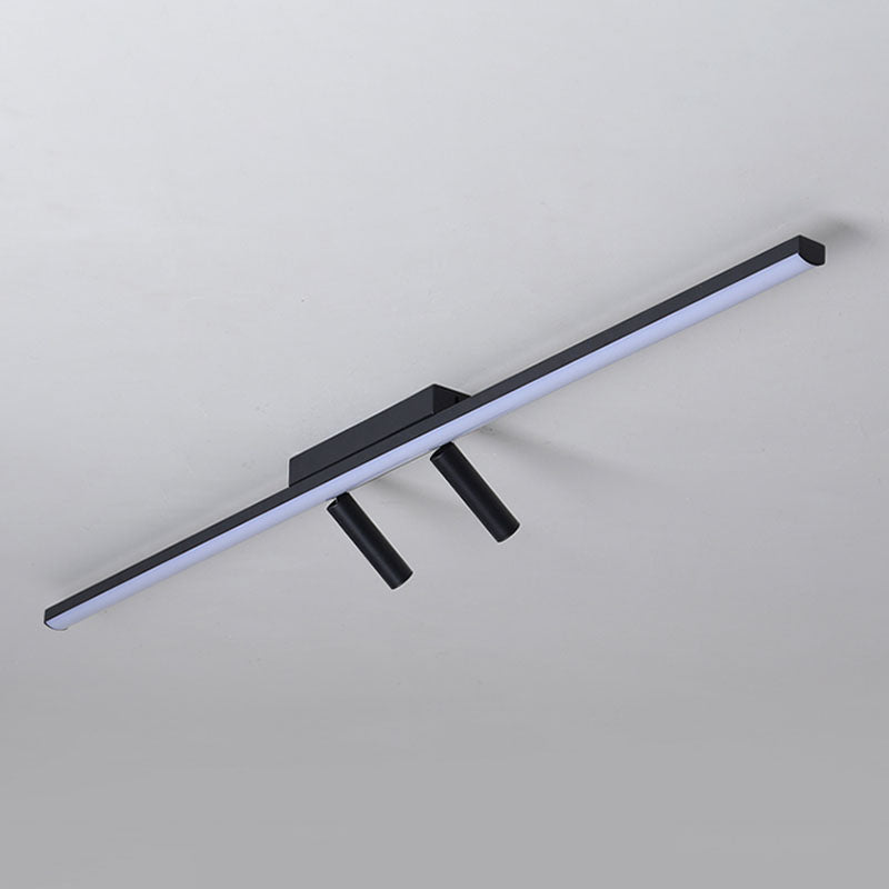 Modern Strip Plafond Licht Metaal Zwart 3 Licht Spoor Flush Mount Licht voor woonkamer